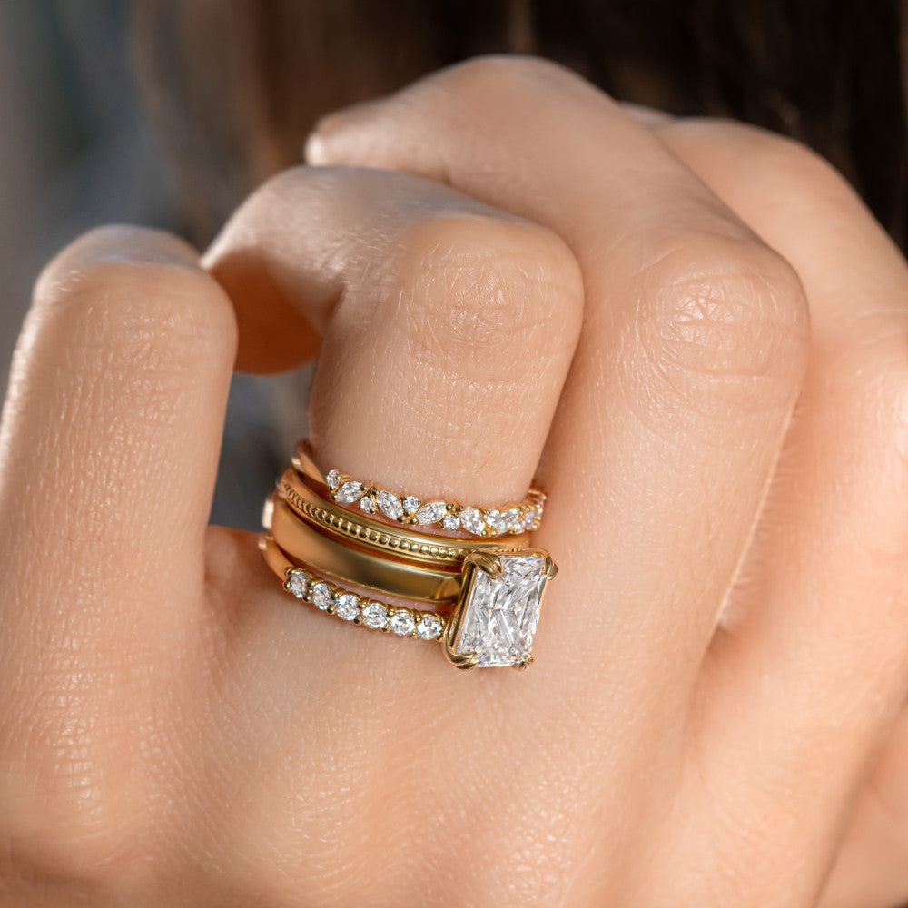 2 CT Round Three Stones Lab Grown Diamond Engagement Ring