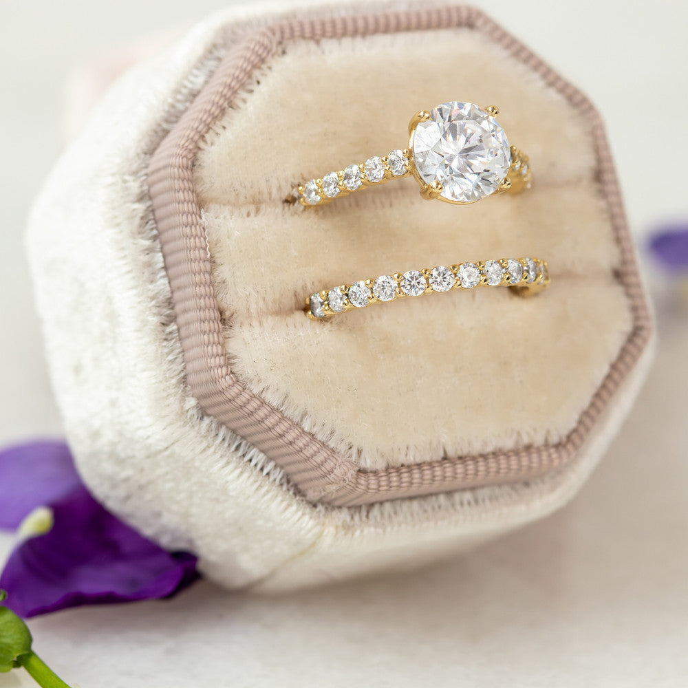2 CT Round Three Stones Lab Grown Diamond Engagement Ring