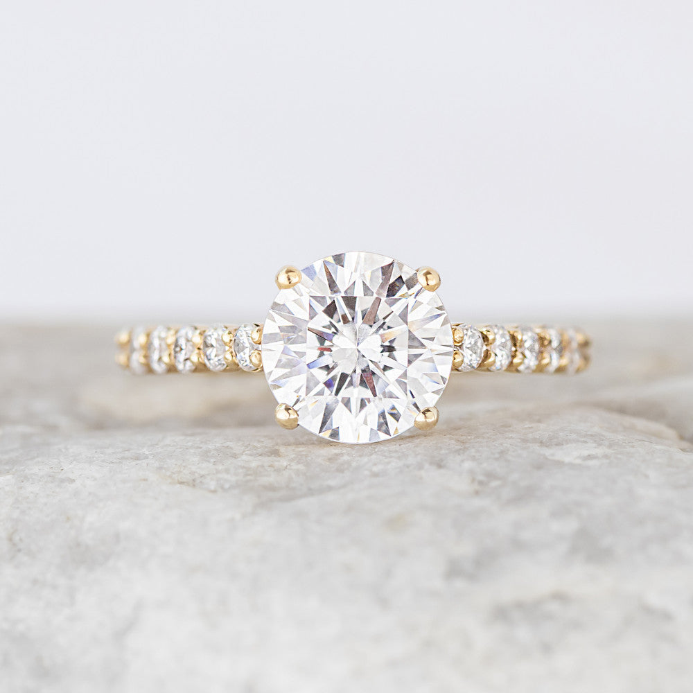 2 CT Round Three Stones Lab Grown Diamond Engagement Ring