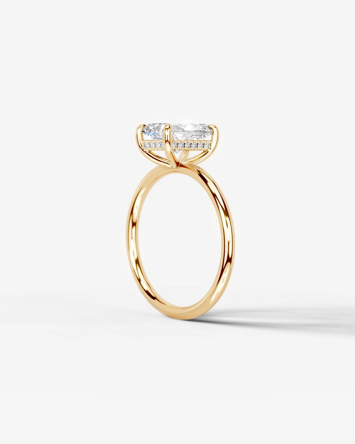 Radiant Hidden Halo Lab Grown Diamond Engagement Ring
