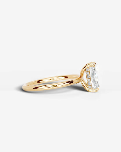 Radiant Hidden Halo Lab Grown Diamond Engagement Ring