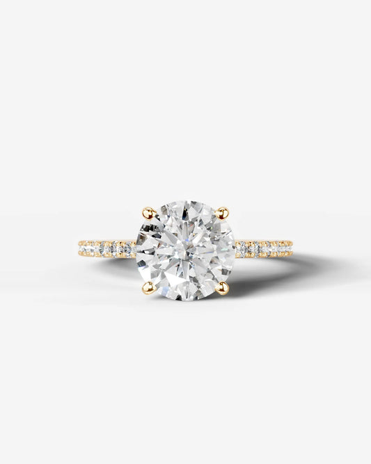 Round Pave Lab Grown Diamond Engagement Ring