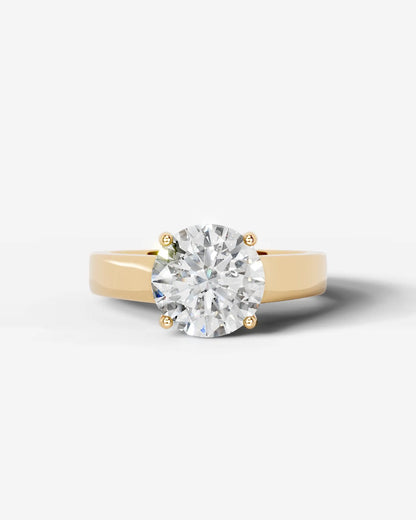 Round Bold Solitaire Lab Grown Diamond Engagement Ring