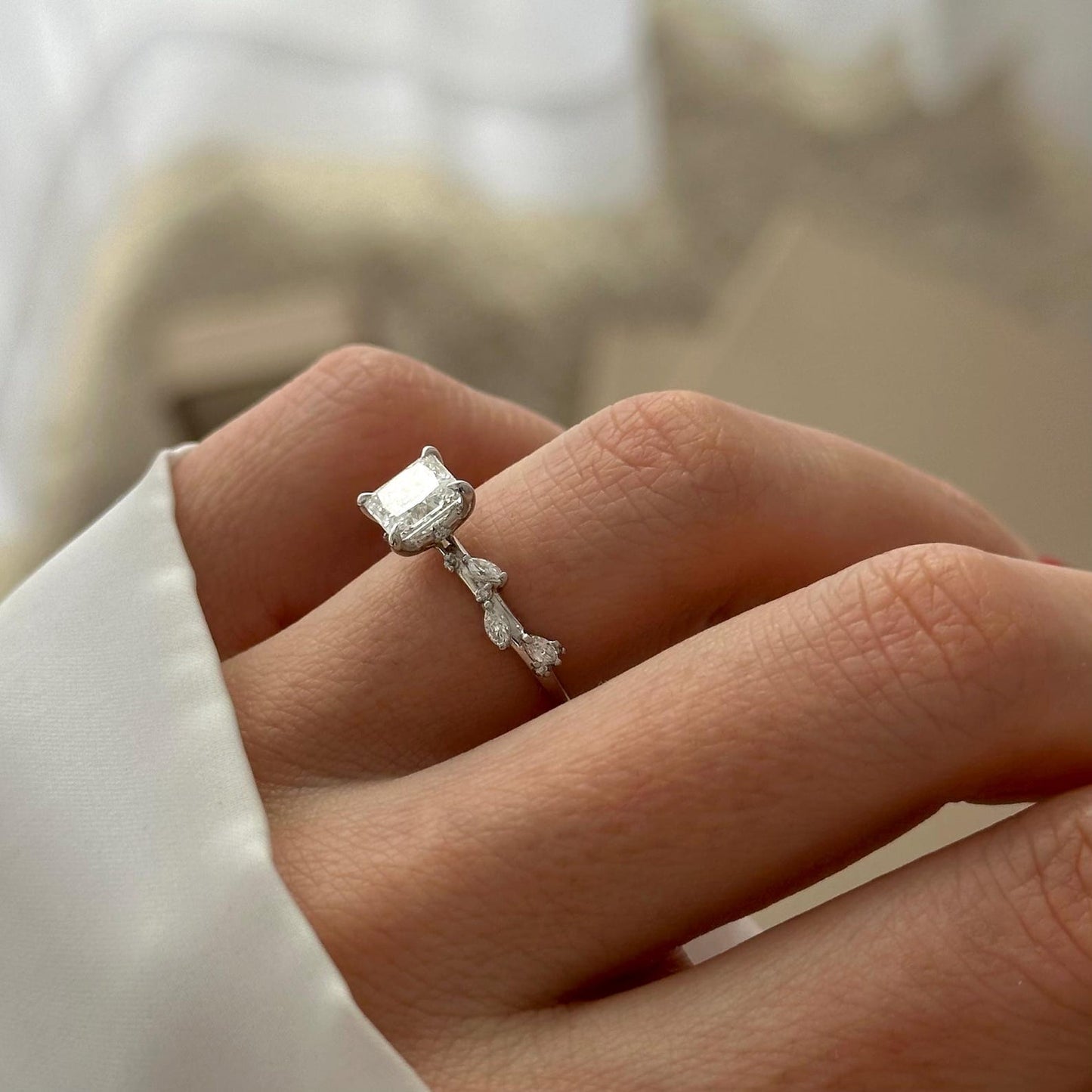 Round Halo, Pave & Split Shank Engagement Ring – 1.93 CT Lab Grown Diamond
