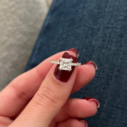Princess Pave Engagement Ring – 1.5 CT Lab Grown Diamond