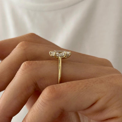 Marquise Hidden Halo Engagement Ring – 1.5 CT Lab Grown Diamond