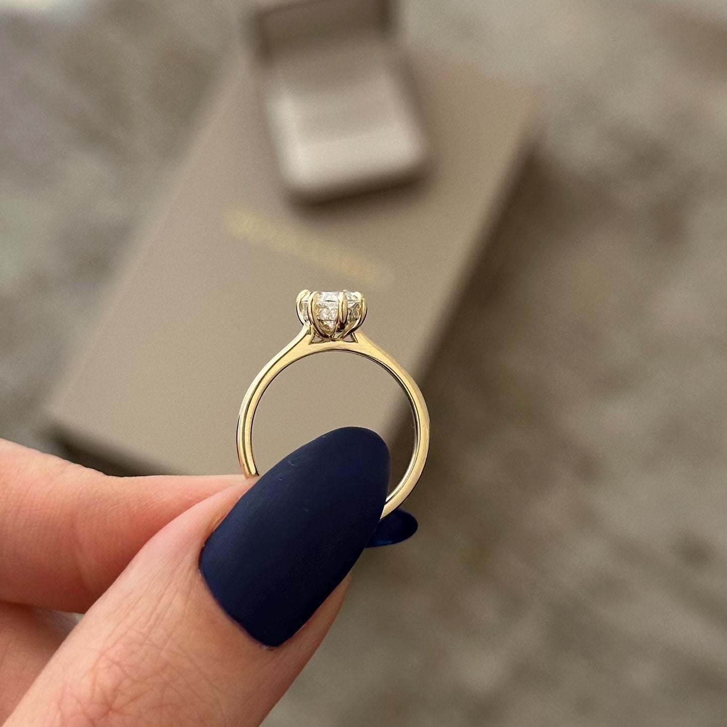 Marquise Hidden Halo Engagement Ring – 1.5 CT Lab Grown Diamond