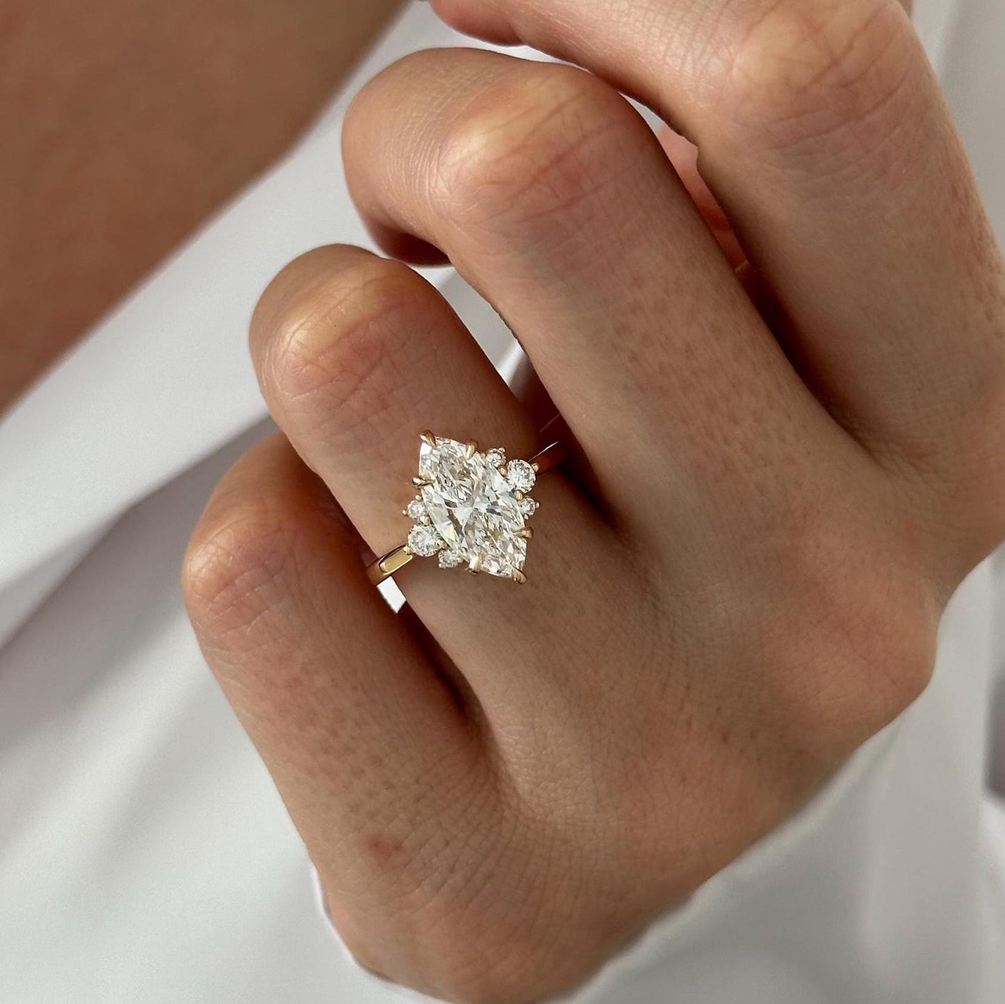 Round Halo, Pave & Split Shank Engagement Ring – 1.93 CT Lab Grown Diamond