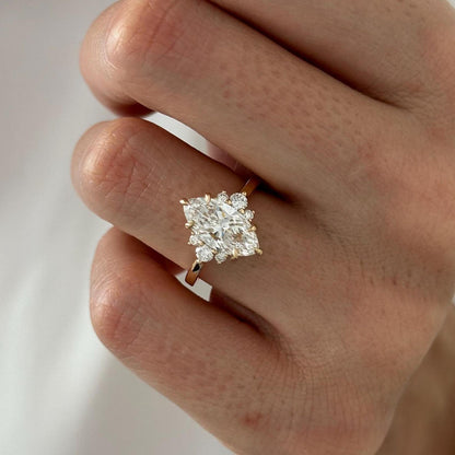 Round Halo, Pave & Split Shank Engagement Ring – 1.93 CT Lab Grown Diamond