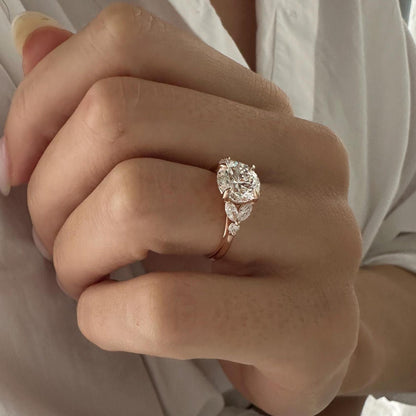 Round Halo, Pave & Split Shank Engagement Ring – 1.93 CT Lab Grown Diamond