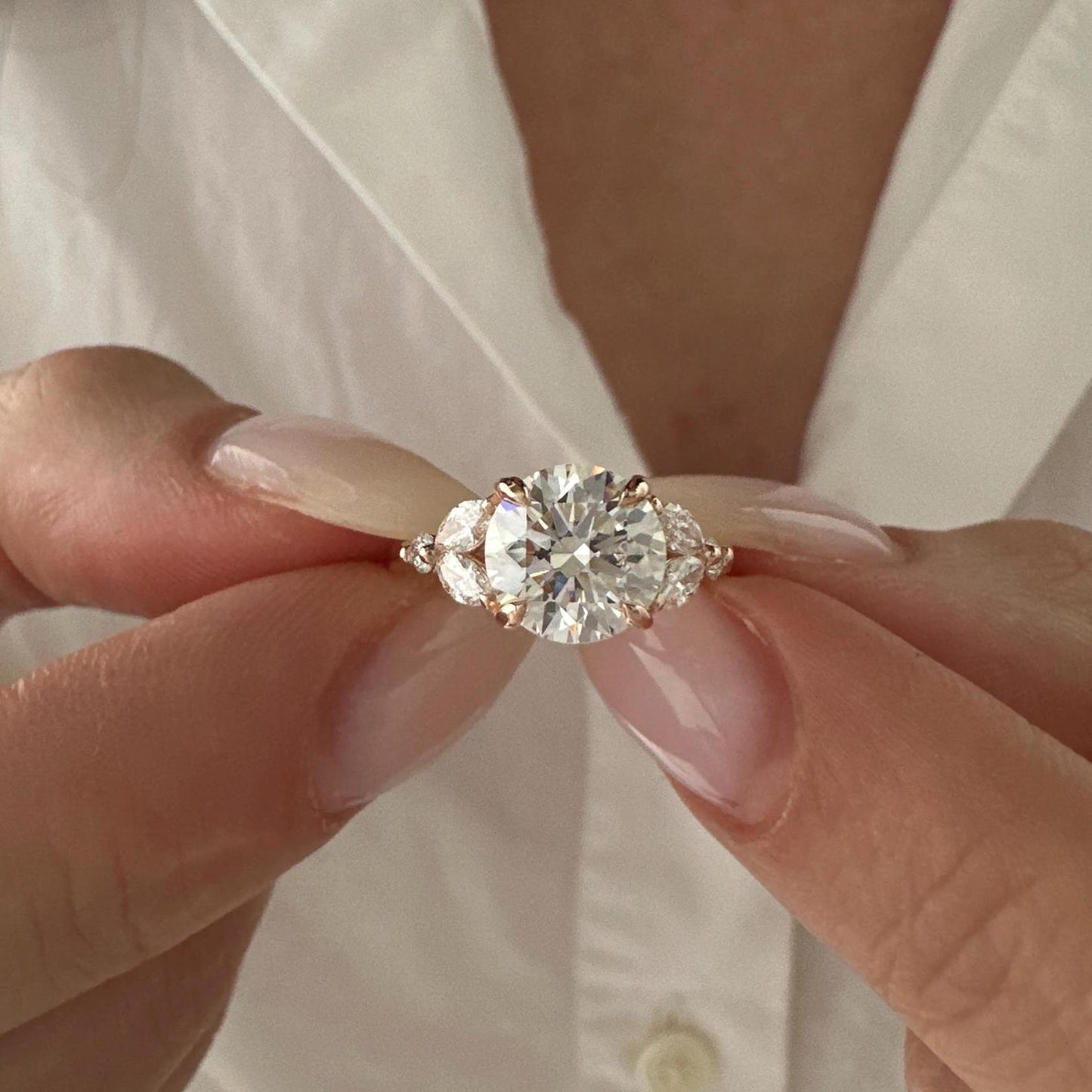 Round Halo, Pave & Split Shank Engagement Ring – 1.93 CT Lab Grown Diamond