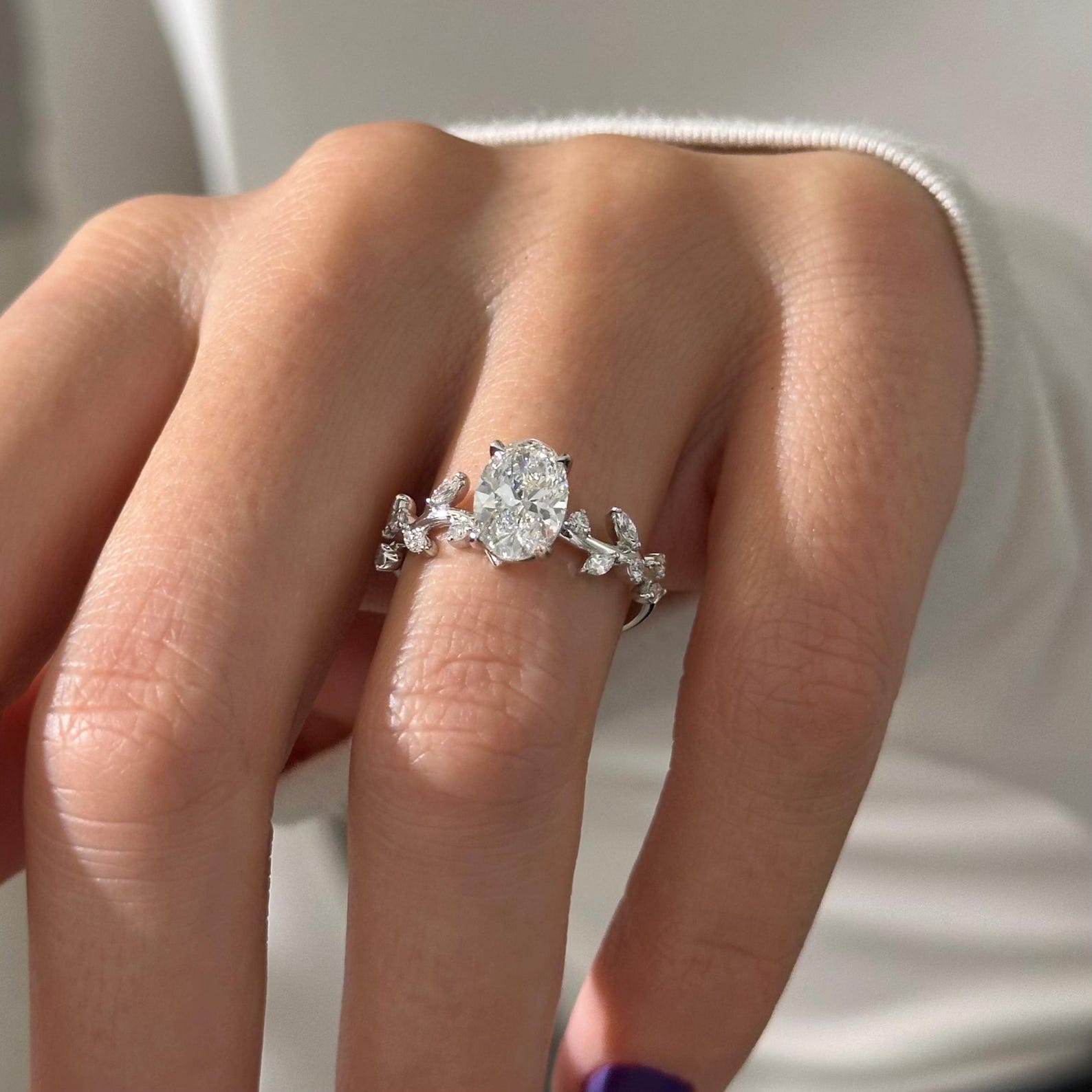 Round Halo, Pave & Split Shank Engagement Ring – 1.93 CT Lab Grown Diamond