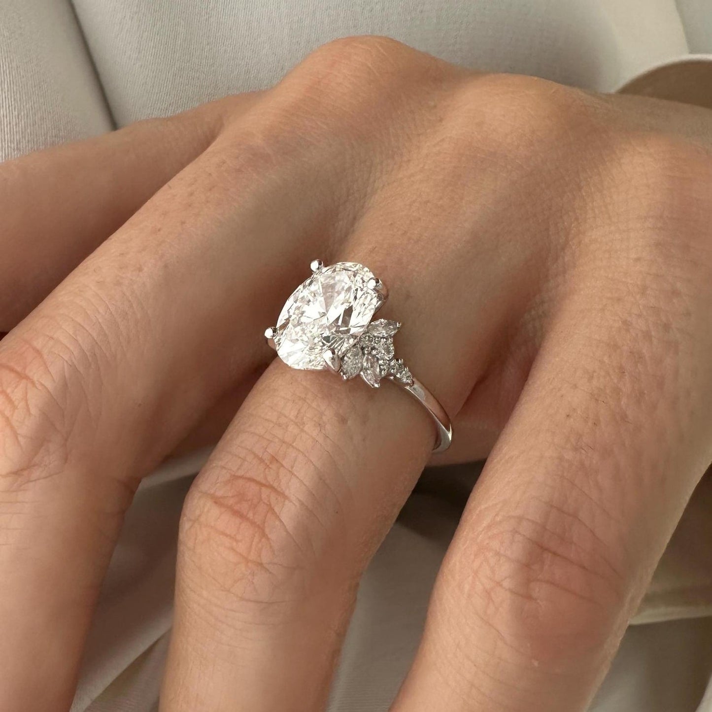Round Halo, Pave & Split Shank Engagement Ring – 1.93 CT Lab Grown Diamond