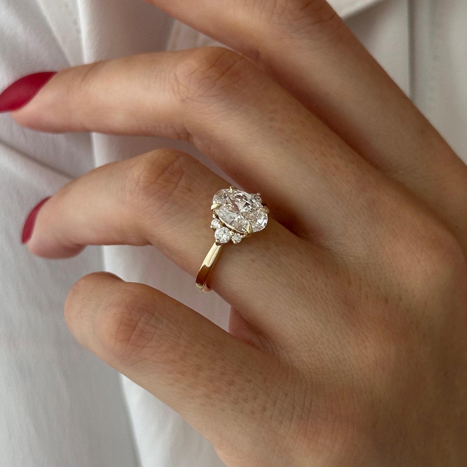 Round Halo, Pave & Split Shank Engagement Ring – 1.93 CT Lab Grown Diamond
