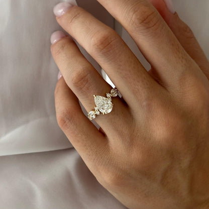 Round Halo, Pave & Split Shank Engagement Ring – 1.93 CT Lab Grown Diamond