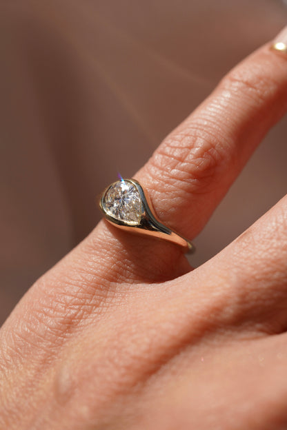 2 CT Emerald Pave Moissanite Engagement Ring