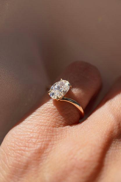 2 CT Emerald Pave Moissanite Engagement Ring