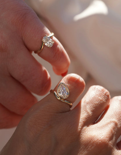 2 CT Emerald Pave Moissanite Engagement Ring