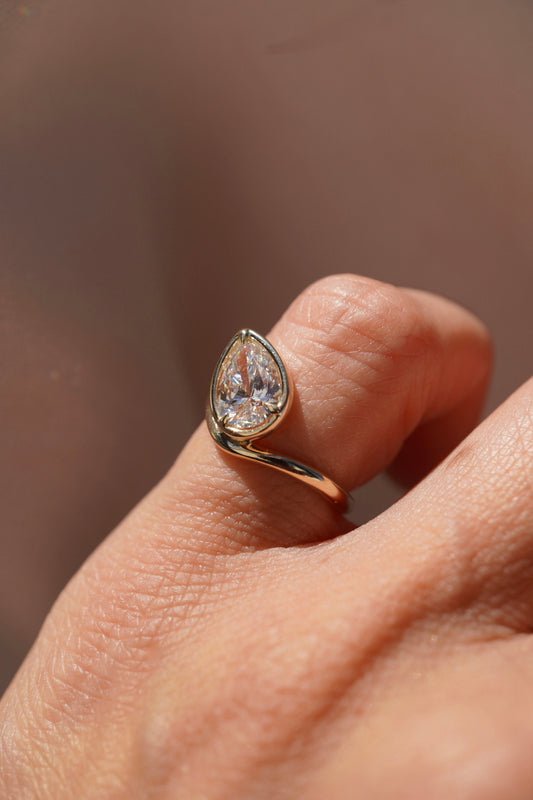 2 CT Emerald Pave Moissanite Engagement Ring