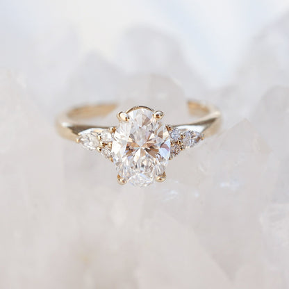 2 CT Emerald Pave Moissanite Engagement Ring