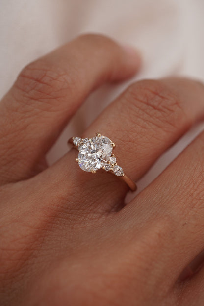2 CT Emerald Pave Moissanite Engagement Ring
