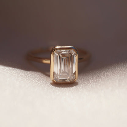 2 CT Emerald Pave Moissanite Engagement Ring