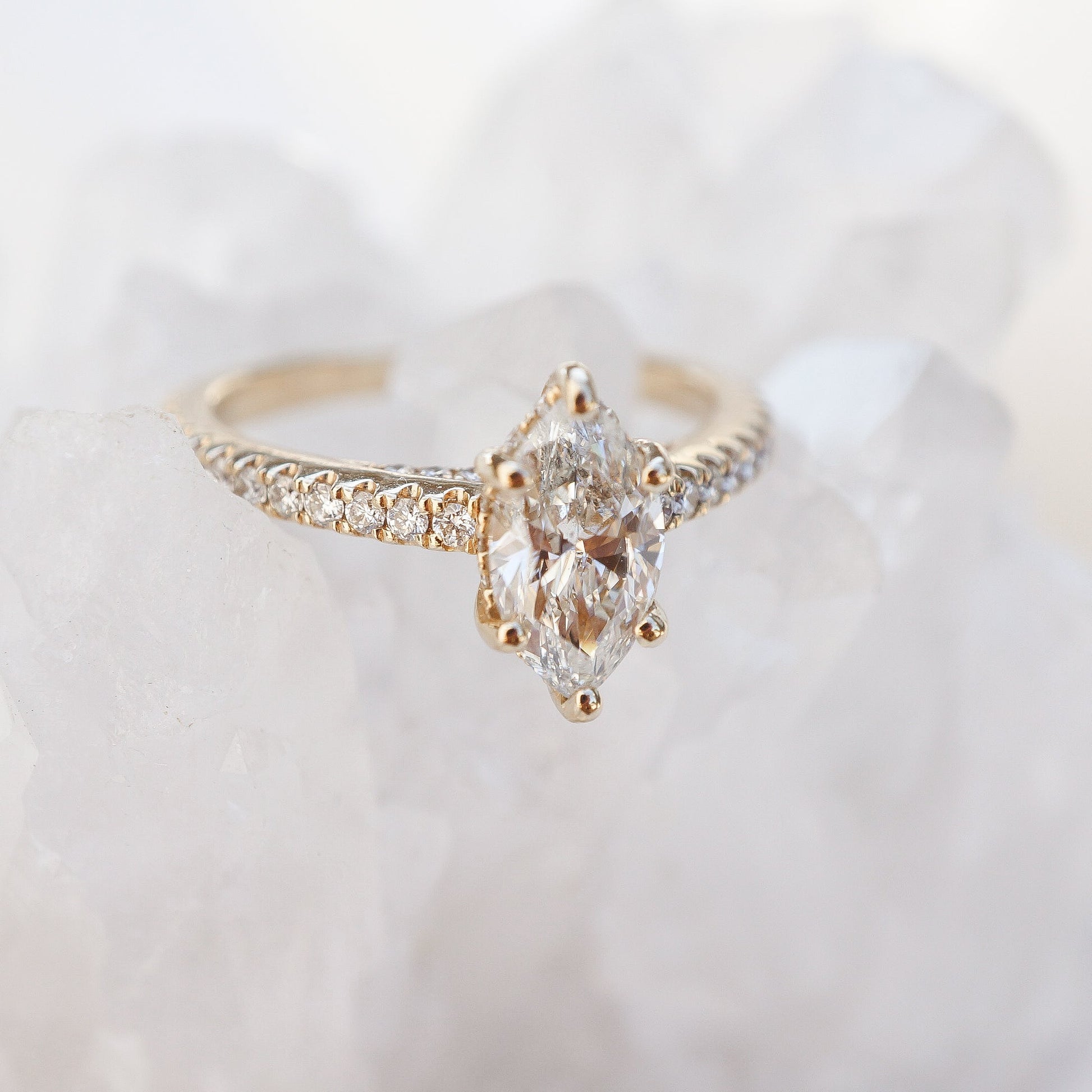 2 CT Emerald Pave Moissanite Engagement Ring