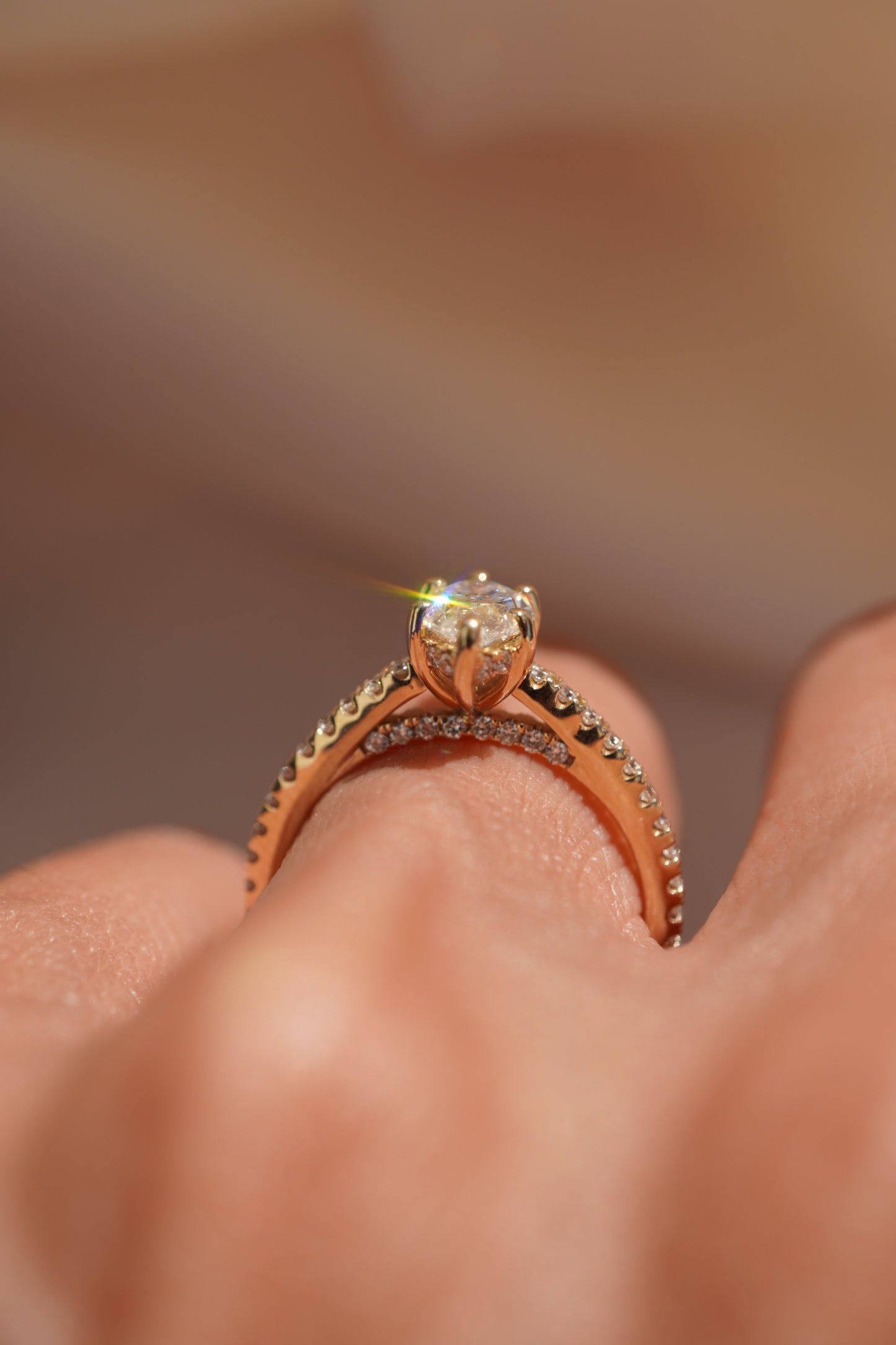 2 CT Emerald Pave Moissanite Engagement Ring