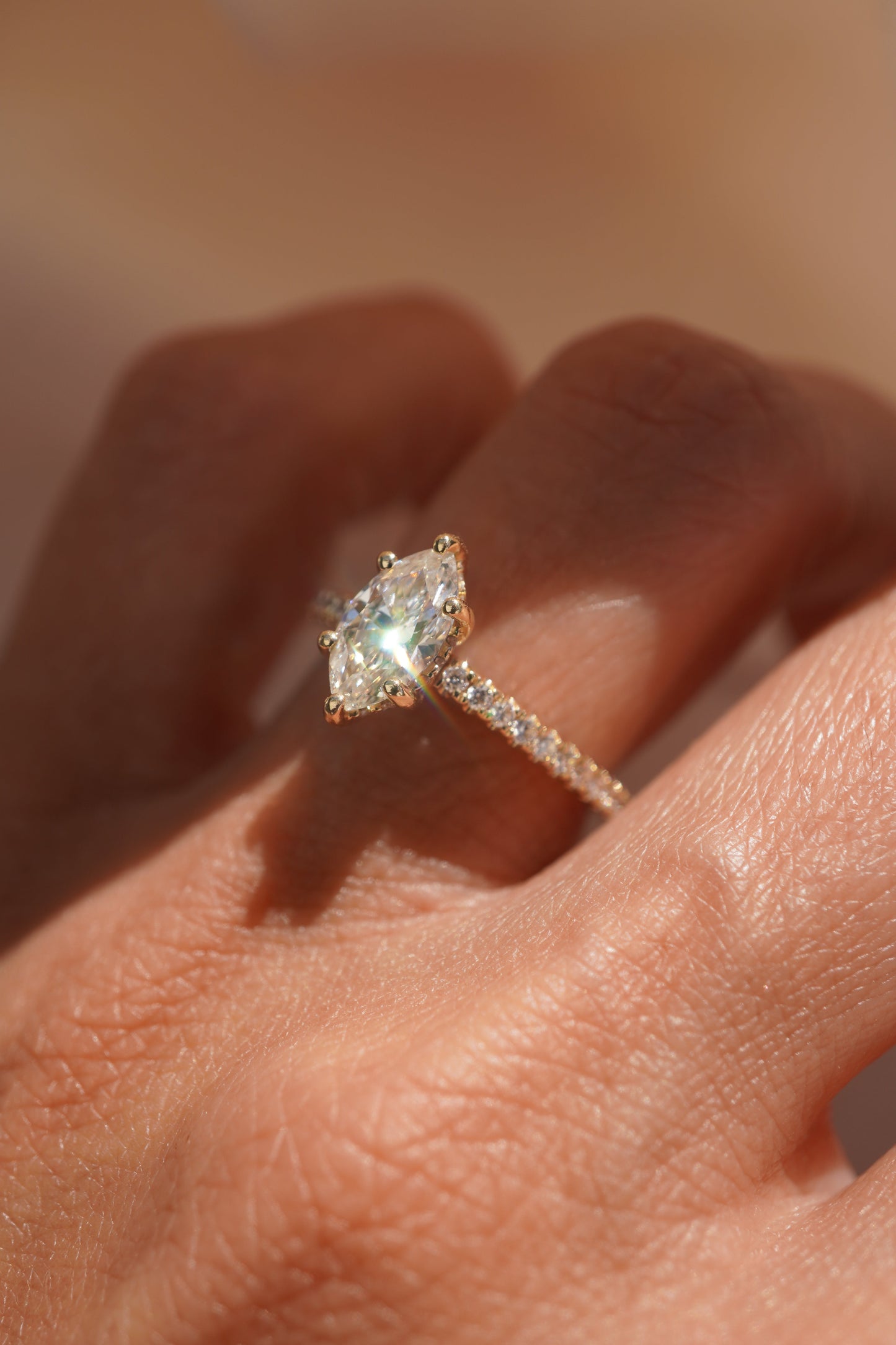 2 CT Emerald Pave Moissanite Engagement Ring