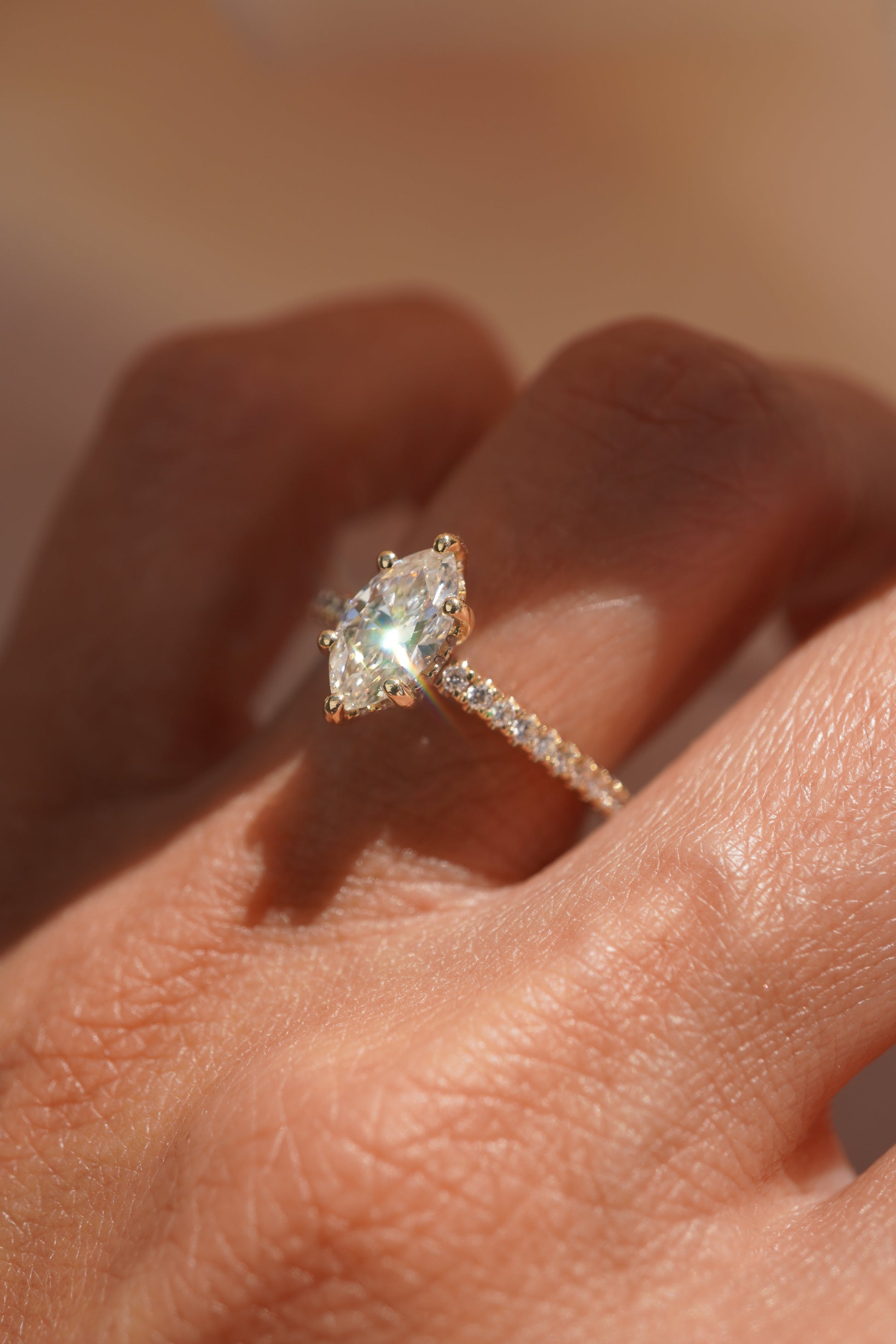 2 CT Emerald Pave Moissanite Engagement Ring