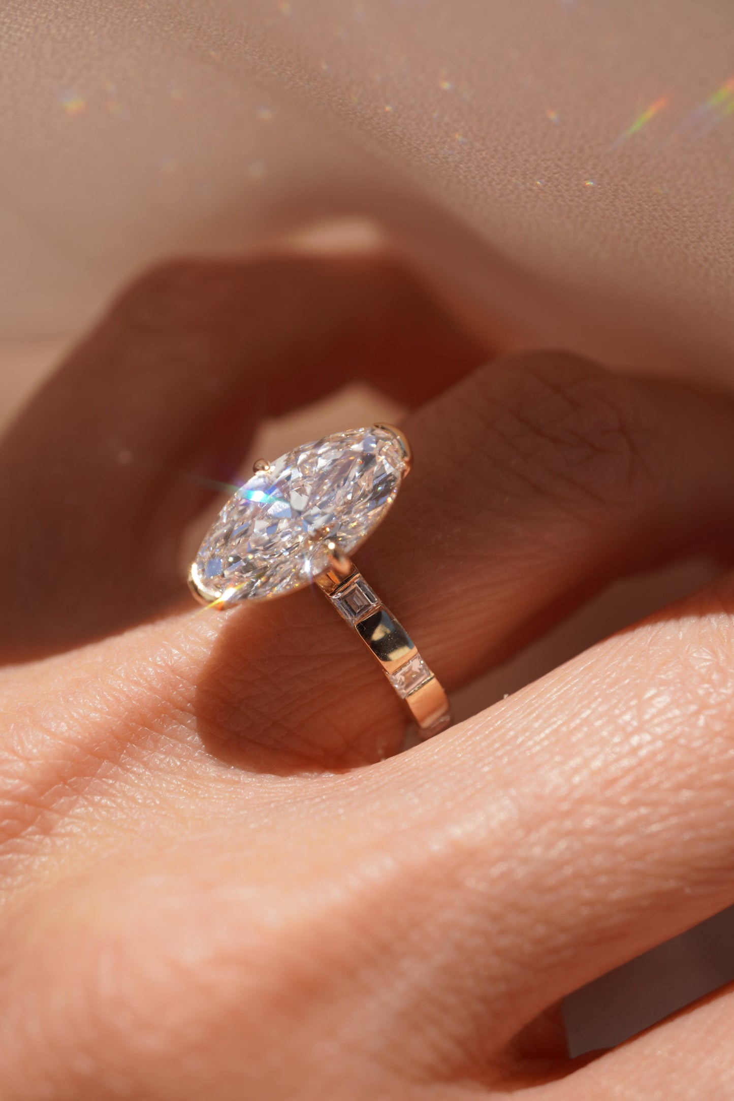 2 CT Emerald Pave Moissanite Engagement Ring