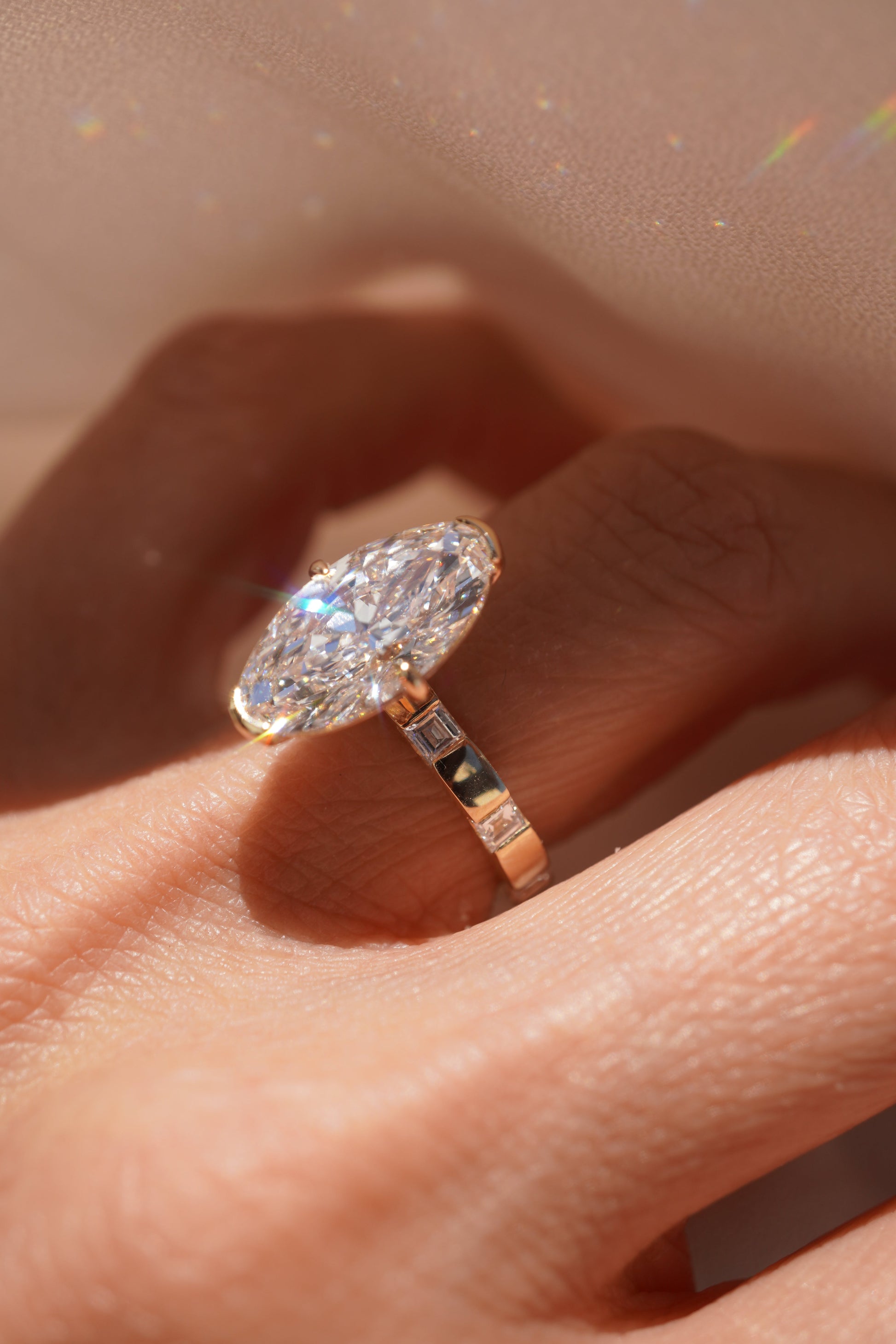 2 CT Emerald Pave Moissanite Engagement Ring