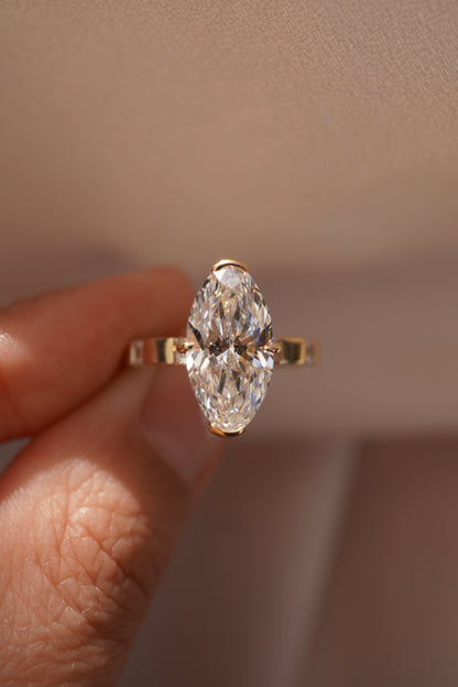 2 CT Emerald Pave Moissanite Engagement Ring