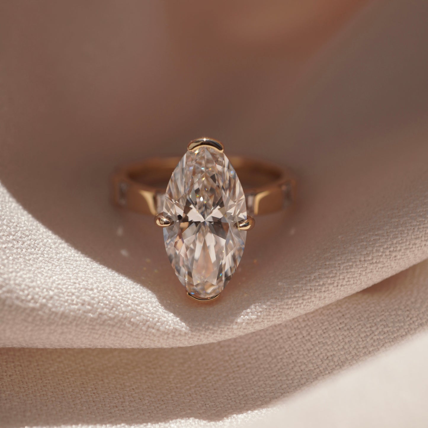 2 CT Emerald Pave Moissanite Engagement Ring