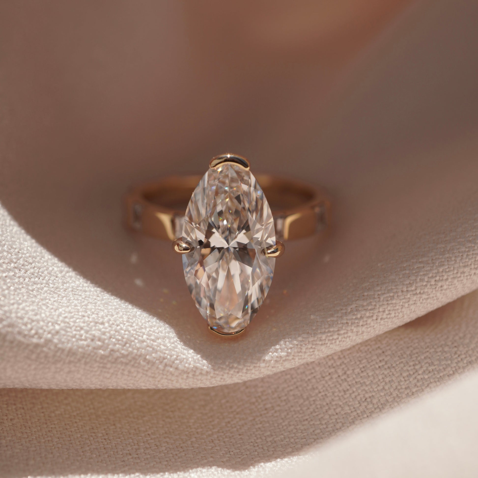 2 CT Emerald Pave Moissanite Engagement Ring