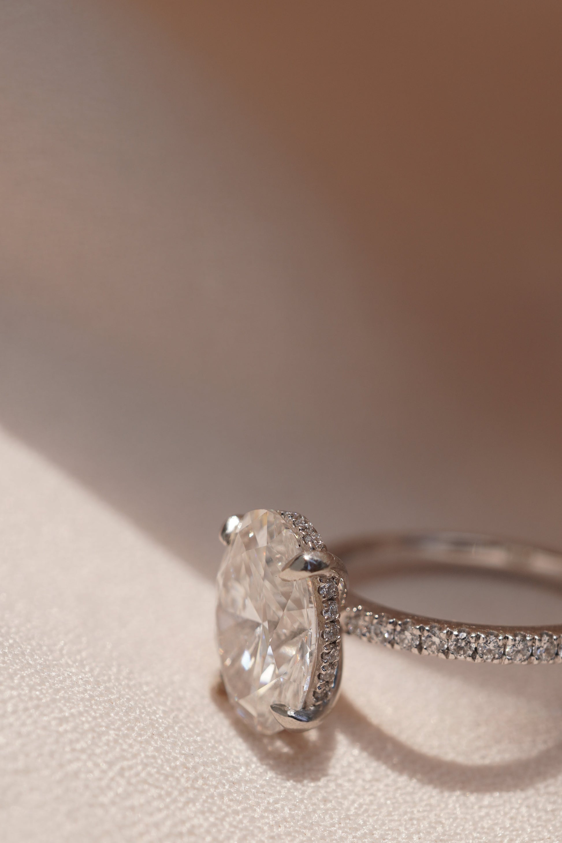 2 CT Emerald Pave Moissanite Engagement Ring