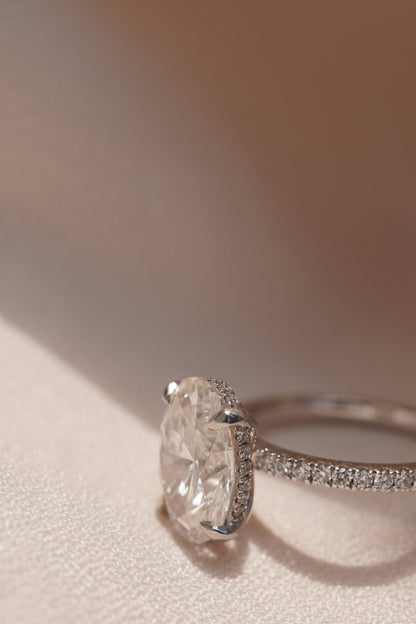 2 CT Emerald Pave Moissanite Engagement Ring