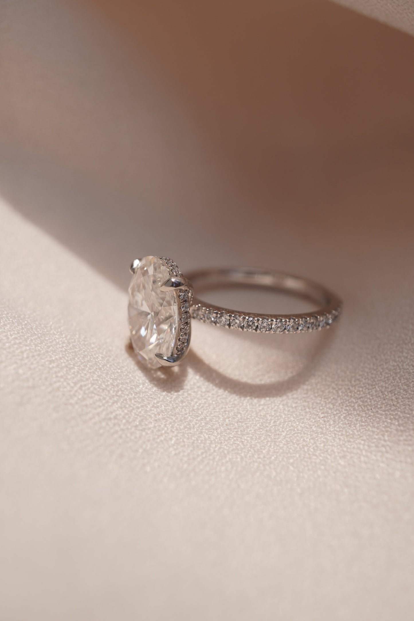 2 CT Emerald Pave Moissanite Engagement Ring