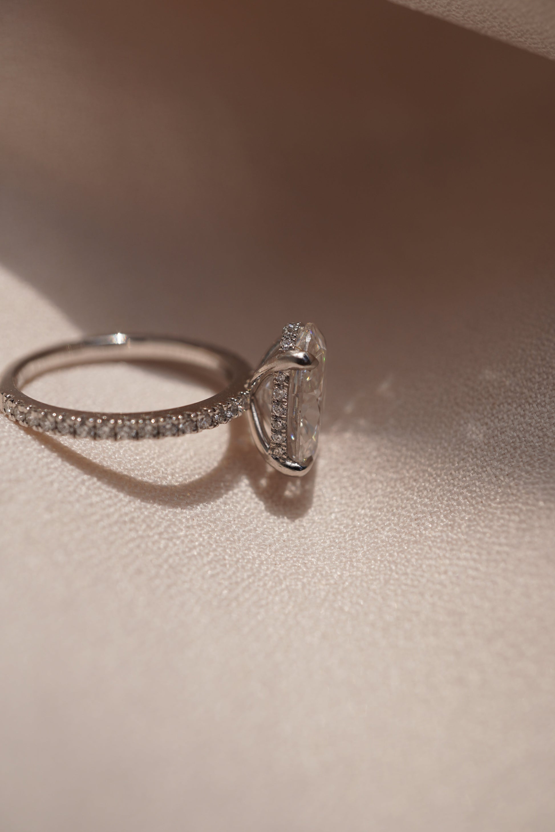 2 CT Emerald Pave Moissanite Engagement Ring