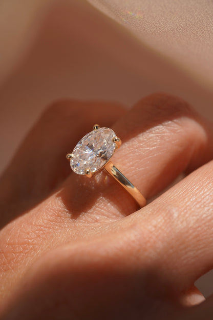 2 CT Emerald Pave Moissanite Engagement Ring