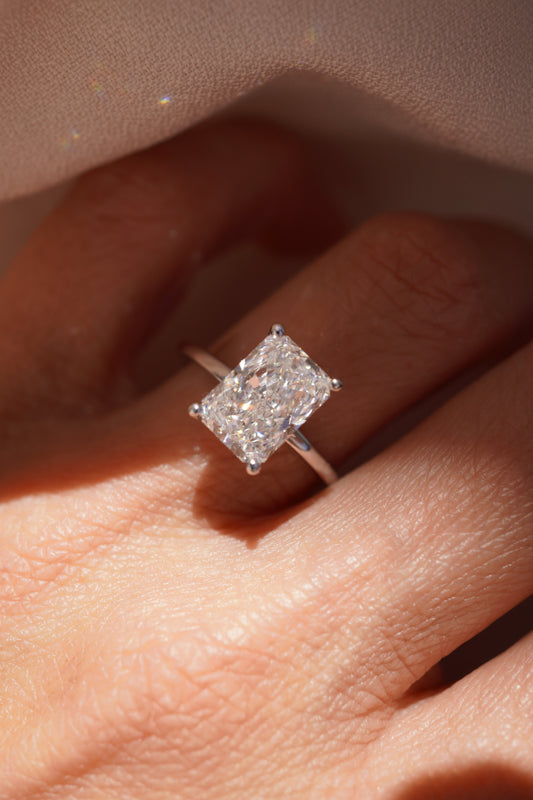 2 CT Emerald Pave Moissanite Engagement Ring