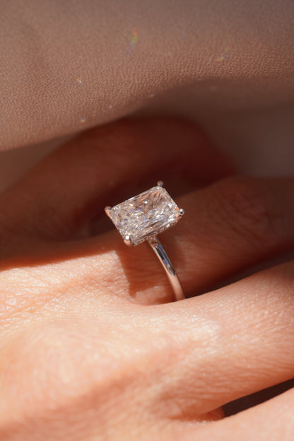 2 CT Emerald Pave Moissanite Engagement Ring