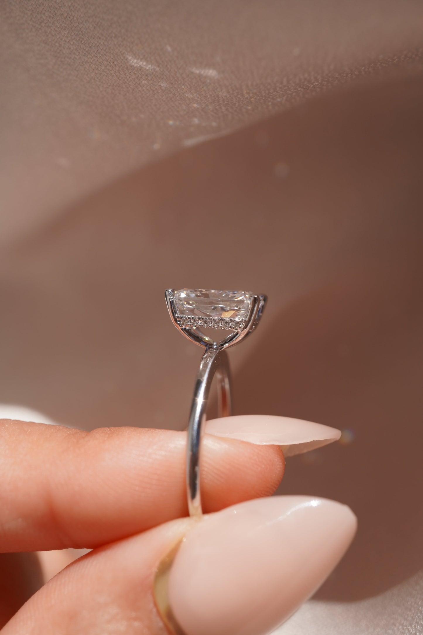2 CT Emerald Pave Moissanite Engagement Ring