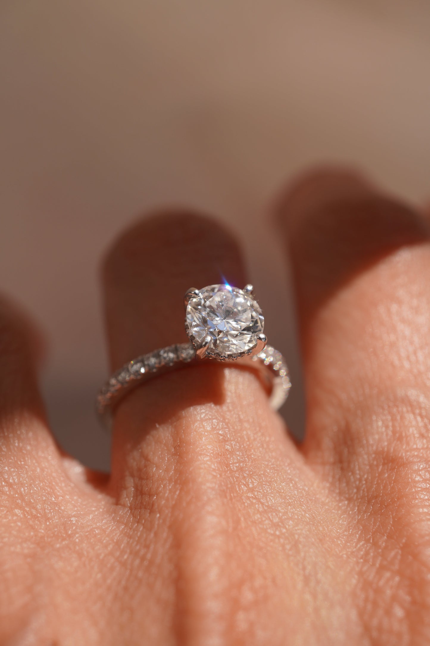 2 CT Emerald Pave Moissanite Engagement Ring