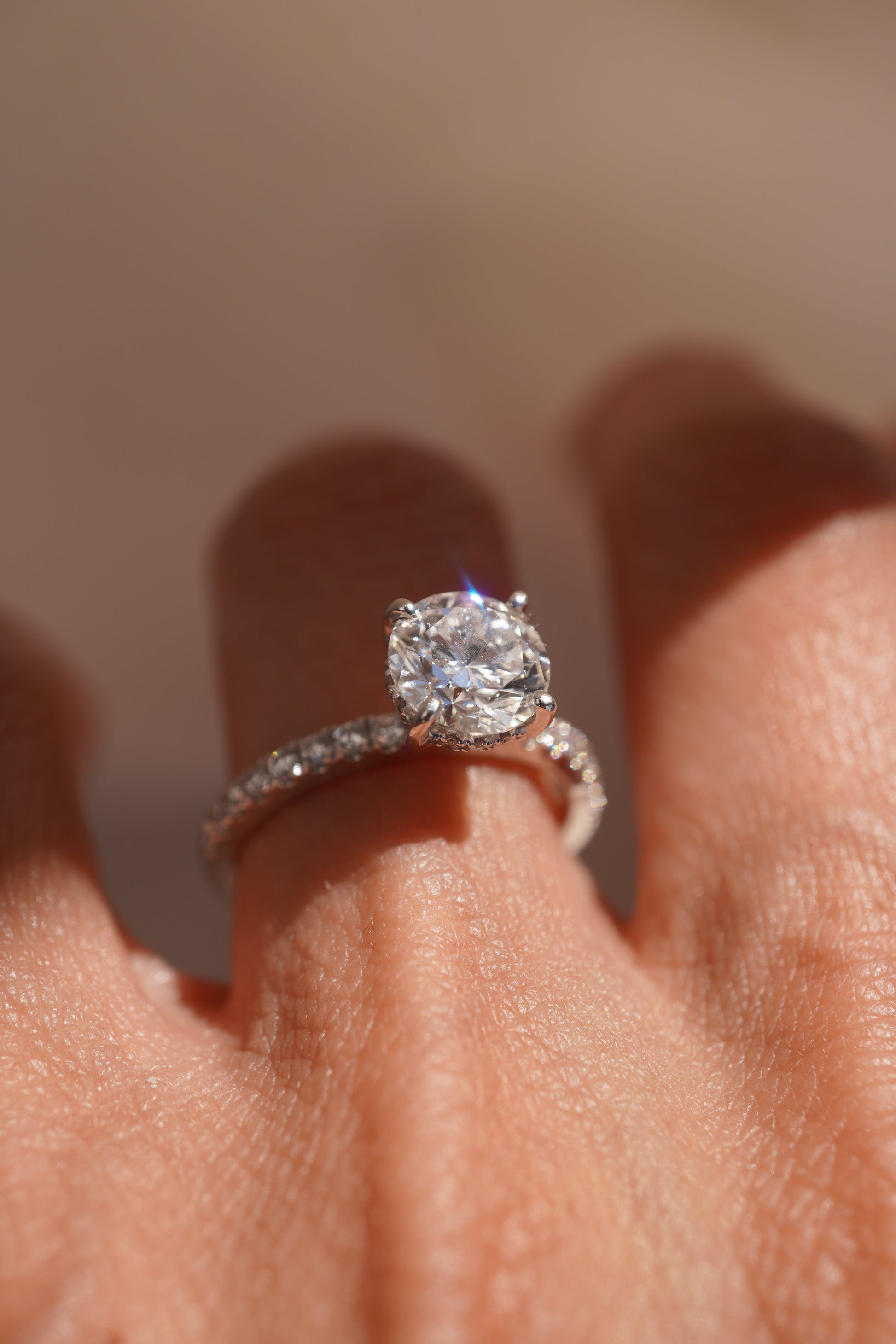 2 CT Emerald Pave Moissanite Engagement Ring