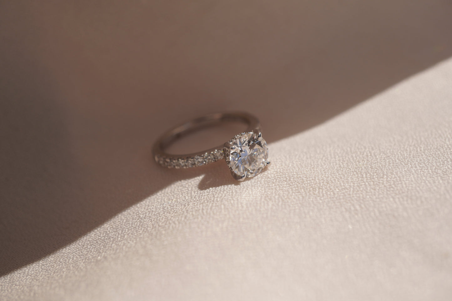 2 CT Emerald Pave Moissanite Engagement Ring
