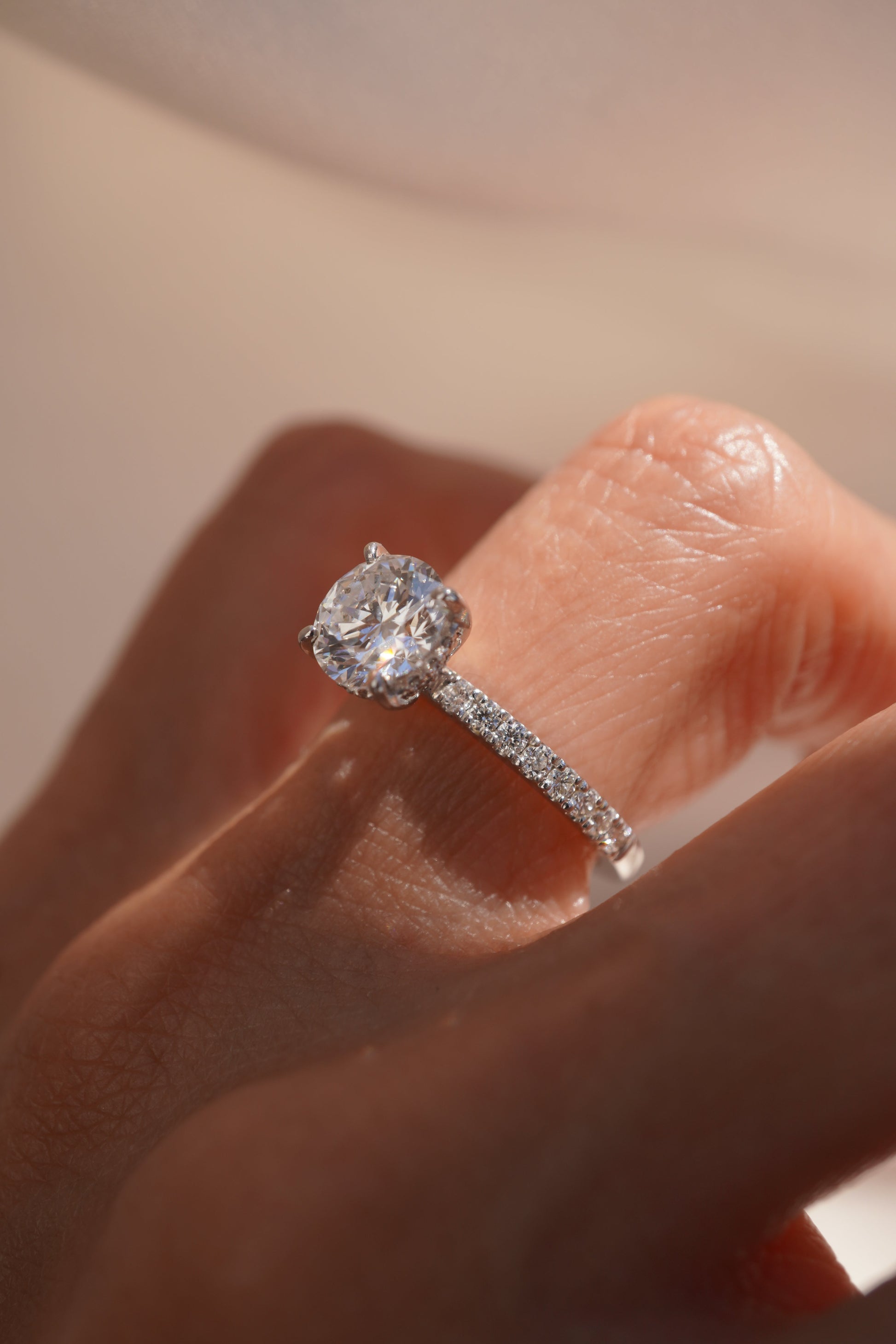 2 CT Emerald Pave Moissanite Engagement Ring