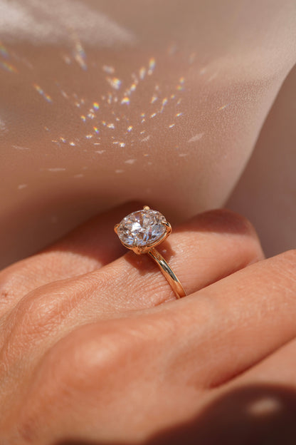 2 CT Emerald Pave Moissanite Engagement Ring
