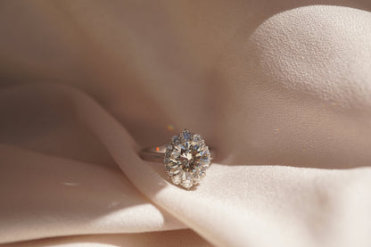 2 CT Emerald Pave Moissanite Engagement Ring