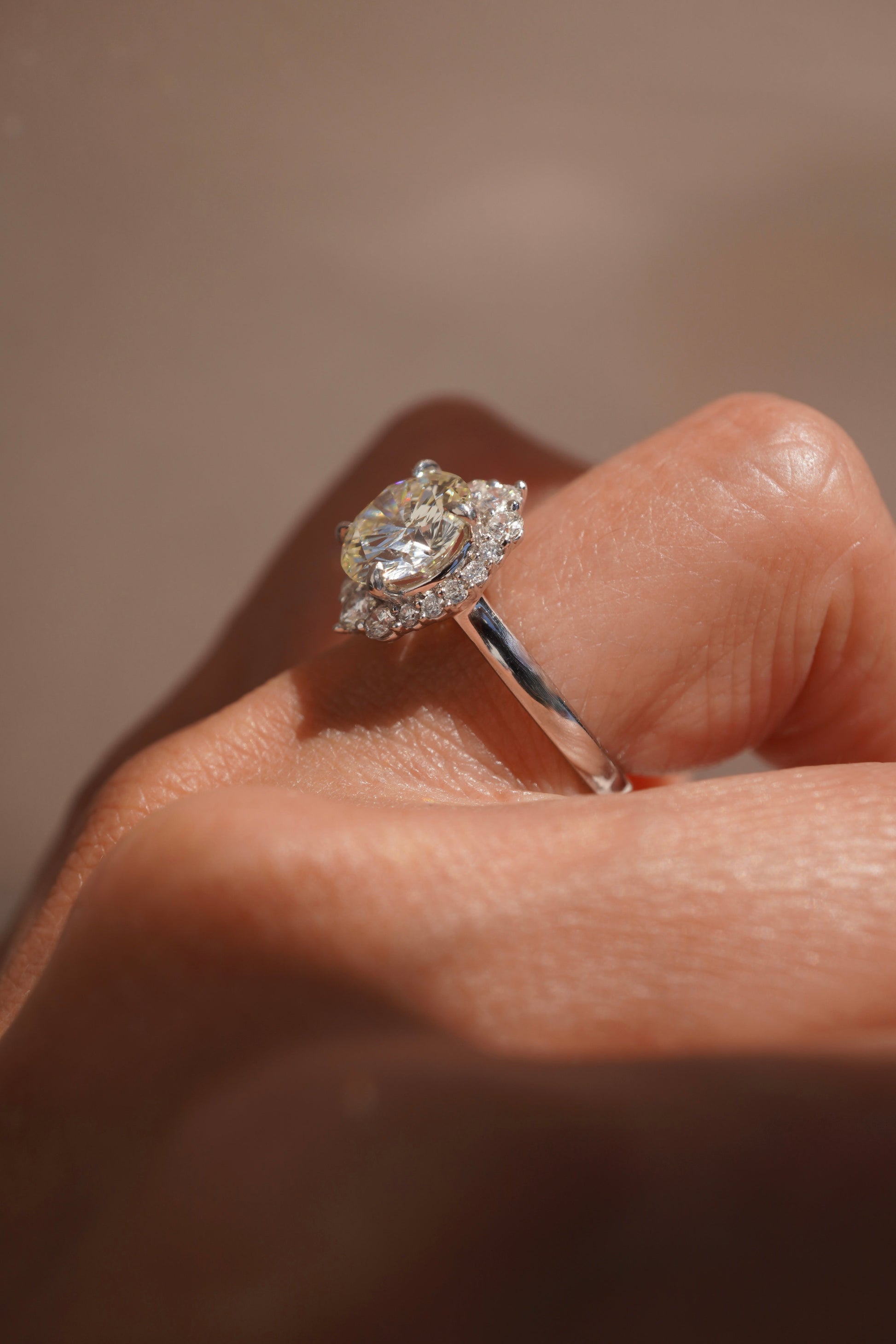 2 CT Emerald Pave Moissanite Engagement Ring